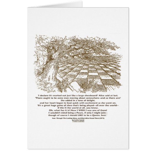 Like A Large Chessboard Game Of Chess Wonderland (Front)