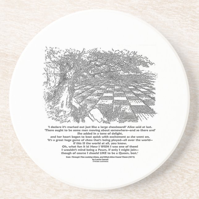 Like A Large Chessboard Game Of Chess Wonderland Drink Coaster (Front)