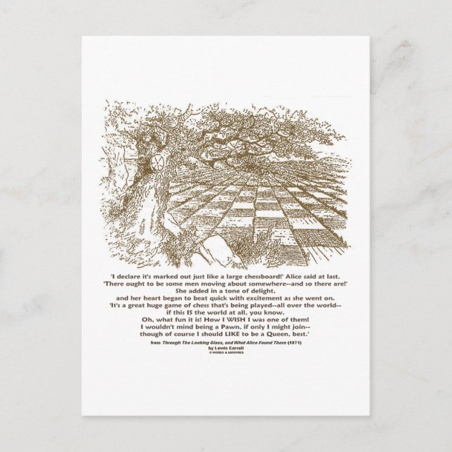 Like A Large Chessboard Game Of Chess Wonderland Postcard (Front)