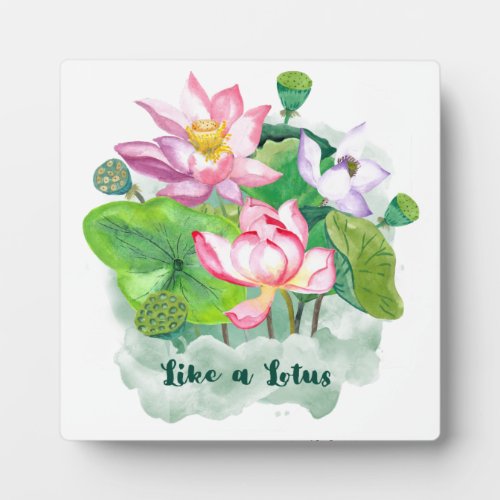 Like a Lotus Watercolor painting Personalized Gift Plaque