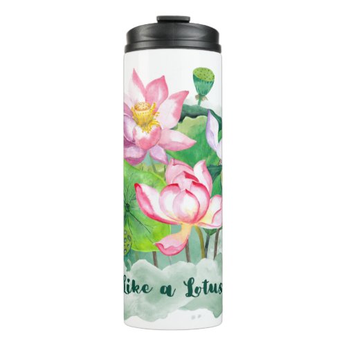 Like a Lotus Watercolor painting Personalized Gift Thermal Tumbler