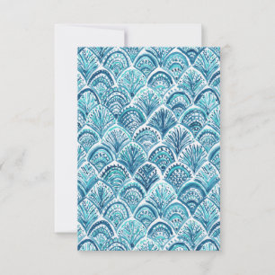 LIKE A MERMAID Nautical Fish Scales Note Card