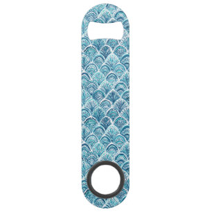 LIKE A MERMAID Nautical Fish Scales Pattern Speed Bottle Opener