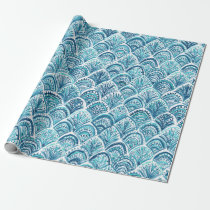 LIKE A MERMAID Nautical Fish Scales Pattern Wrapping Paper