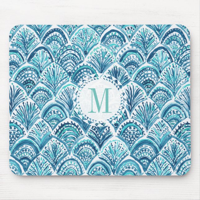 LIKE A MERMAID Watercolor Fish Scales | Custom Mouse Pad (Front)