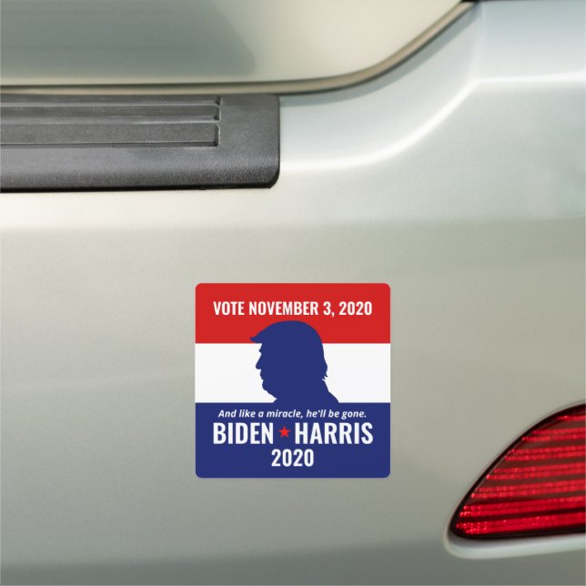 Like a Miracle He'll Be Gone Anti-Trump 2020 Car Magnet (In Situ)
