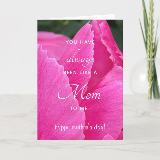 Like a Mom Pink Peony Petals Mother's Day Card (Front)