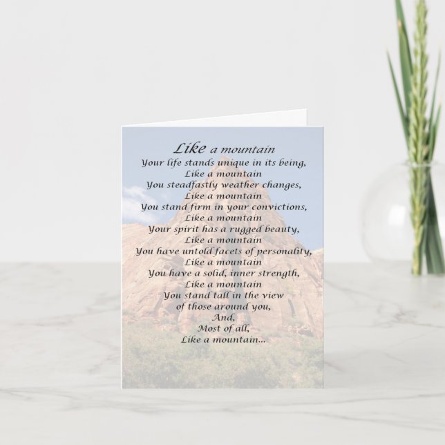 Like a Mountain Humorous Birthday Card (Front)