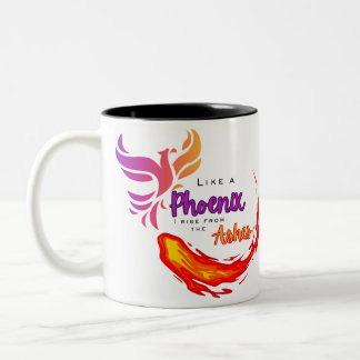 Like a Phoenix I Rise from the Ashes Two-Tone Coffee Mug