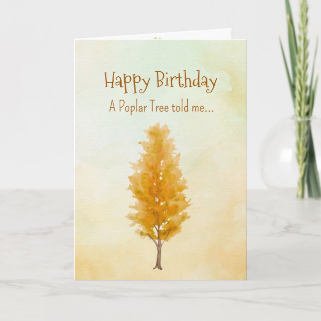Like a Poplar Tree Spirit  Birthday Personalities  Card (Front)