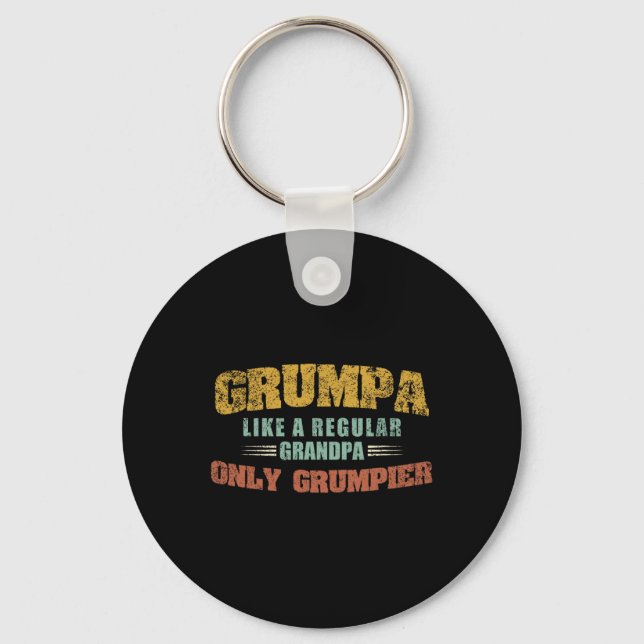 Like A Regular Grandpa Only Grumpier Fathers Day  Keychain (Front)