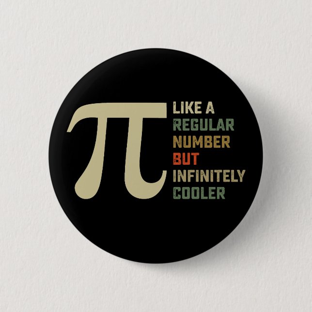 Like a Regular Number But Infinitely Cooler Pi Day Button (Front)