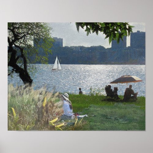 LIKE A SEURAT PAINTING Riverside Park NYC Poster