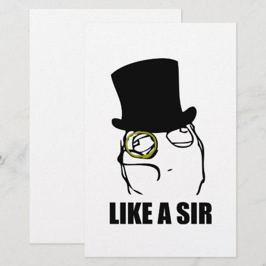 Like a Sir Rage Face Monocle Meme (Front/Back)