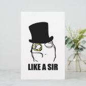 Like a Sir Rage Face Monocle Meme (Standing Front)