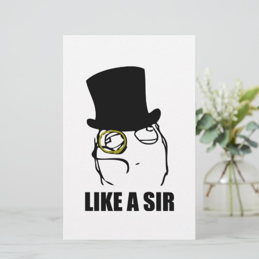 Like a Sir Rage Face Monocle Meme (Standing Front)