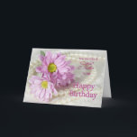 Like a sister, a birthday card with daisies<br><div class="desc">Celebrate a ladies birthday with daisies and pearls.A card for someone as close to you as a sister. A really elegant card to give to a beautiful lady.</div>