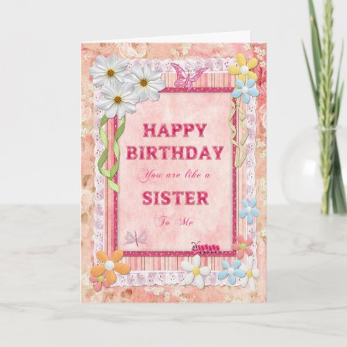 Like a sister to me craft card