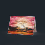 Like a Son to me birthday, Sunset and mountains Card<br><div class="desc">A beautiful sunset over the mountains. Customize this card in any way you choose.</div>