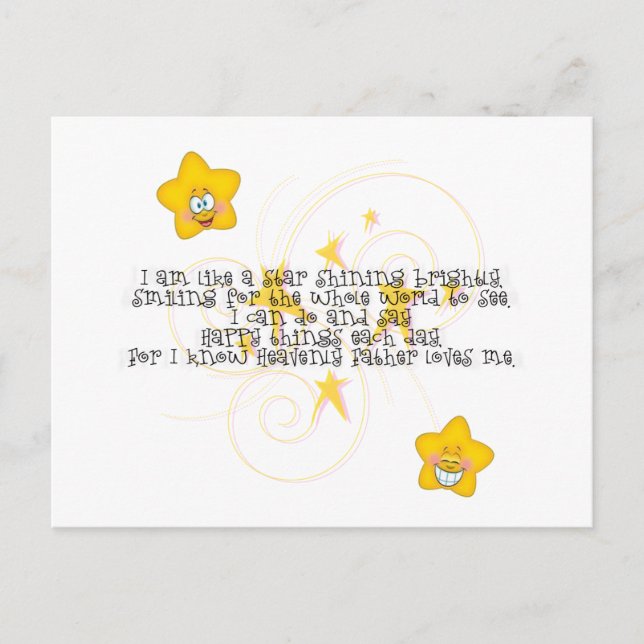like a star shining brightly postcard (Front)