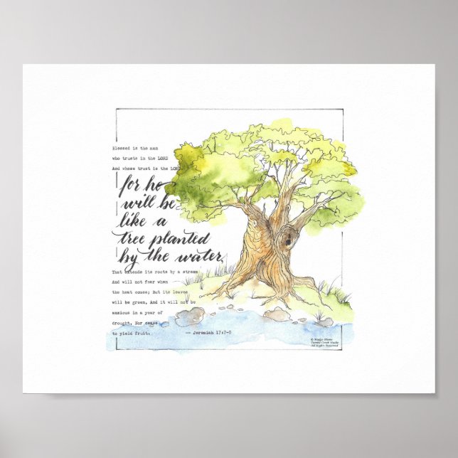 "Like a Tree Planted by the Water" - Wall Art (Front)