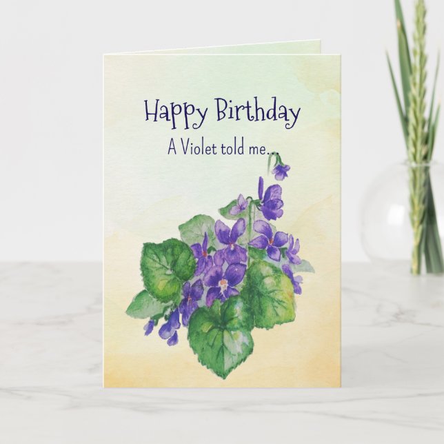 Like a Violet Your Birthday Personalities  Card (Front)