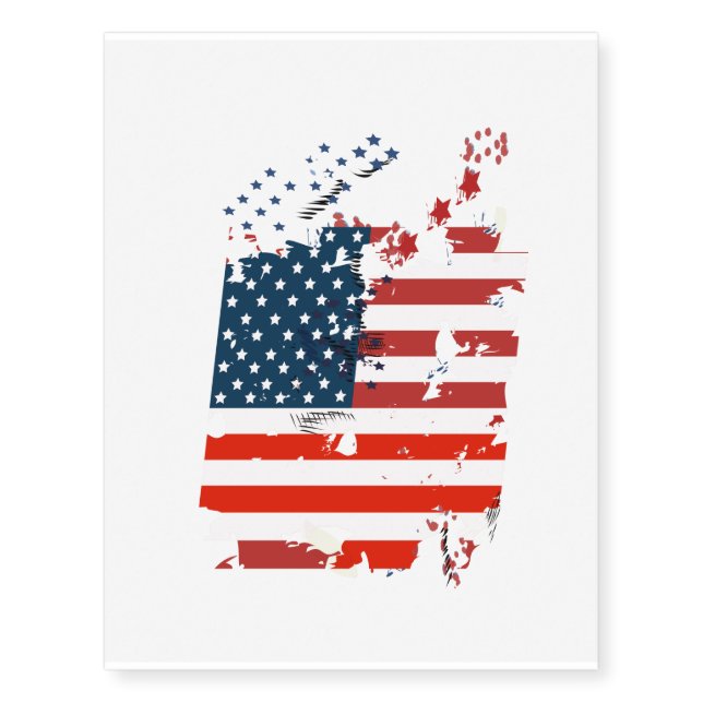 Like an American. USA grunge flag Temporary Tattoos (Front)