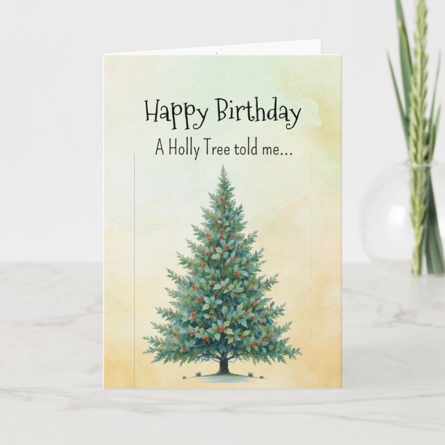 Like an Holly Tree Spirit  Birthday Personalities  Card (Front)