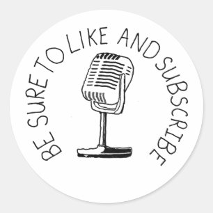 Like and Subscribe Classic Round Sticker
