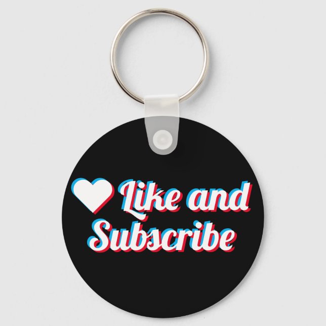 Like And Subscribe Keychain (Front)