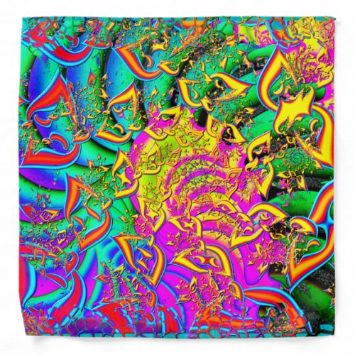 Like Candy Vibrant Psychedelic Fractal Bandana