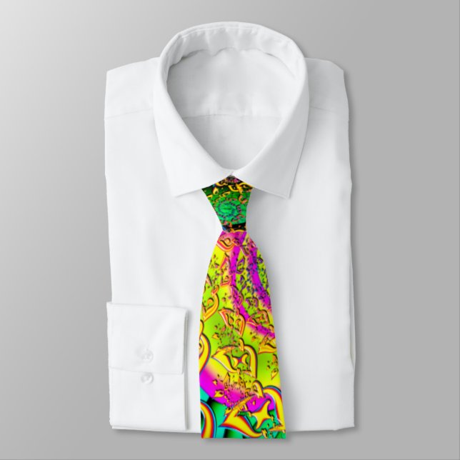 Like Candy Vibrant Psychedelic Fractal Tie (Tied)