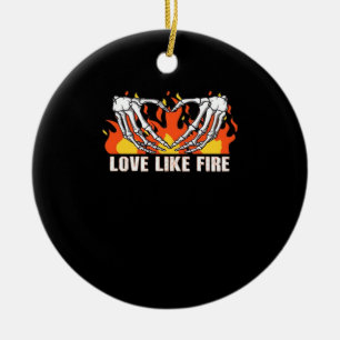 Like Classic - Skeleton Hands Heart  Ceramic Ornament