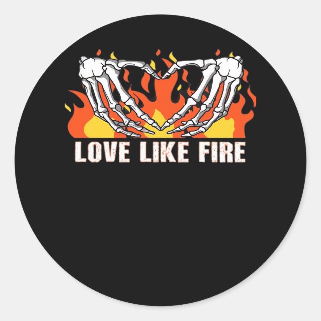 Like Classic - Skeleton Hands Heart  Classic Round Sticker (Front)