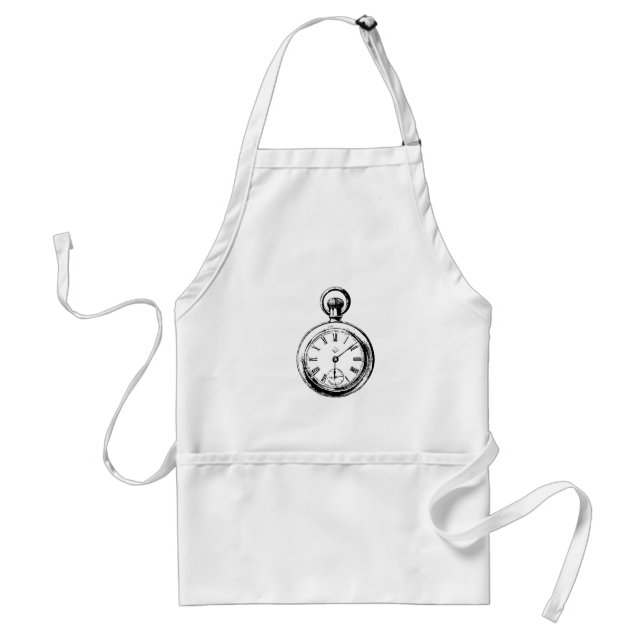 Like Clockwork Pocket Watch Illustration Adult Apron (Front)