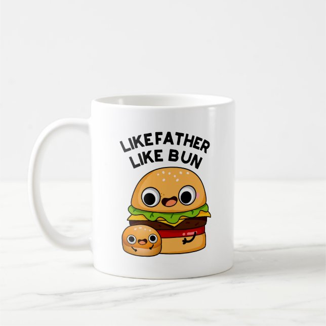 Like Father Like Bun Funny Food Pun  Coffee Mug (Left)