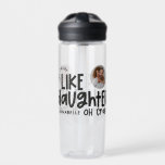 Like father like daughter funny photo water bottle<br><div class="desc">Like father like daughter funny photo black and white typography dad or daughter matching Christmas,  Birthday,  Easter gift water bottle idea.</div>