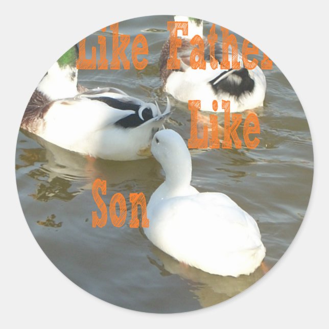 Like Father Like Son. Classic Round Sticker (Front)