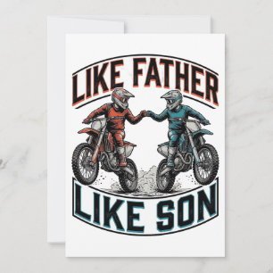 Like Father Like Son Motocross Vintage Vector Shir Invitation