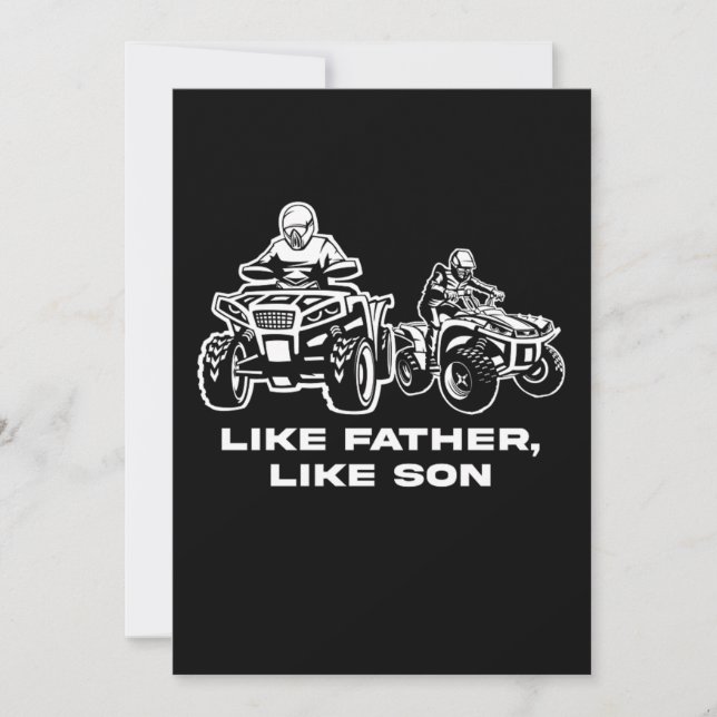 Like Father Like Son Quad ATV Offroad Sport Gift Invitation (Front)