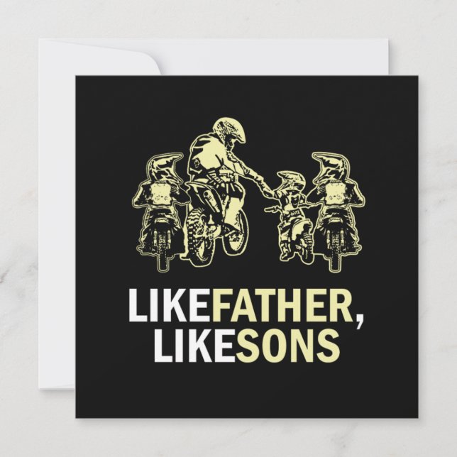 Like Father Like Sons Motocross Dirt Bike Gift Invitation (Front)