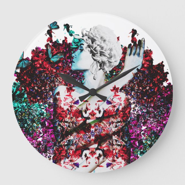 Like Flowering Flowers Large Clock (Front)