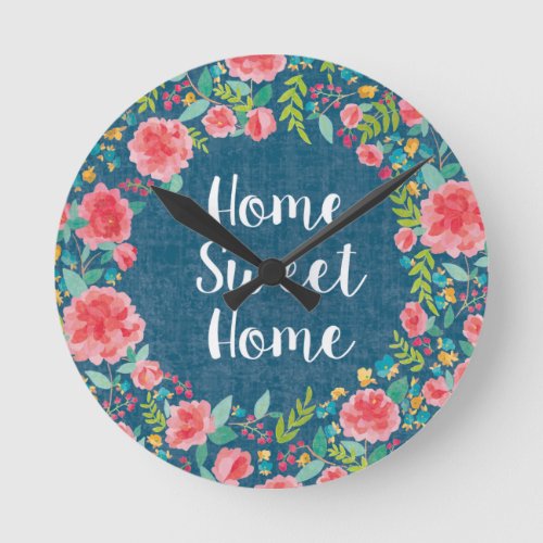 Like Frida VII  Home Sweet Home Round Clock