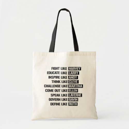 Like Gay Activists _ Fight Like Harvey Tote Bag