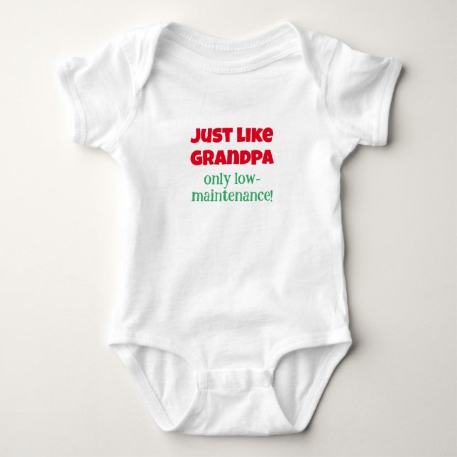 Like Grandpa, Funny Message Baby One-Piece,  Baby Bodysuit (Front)