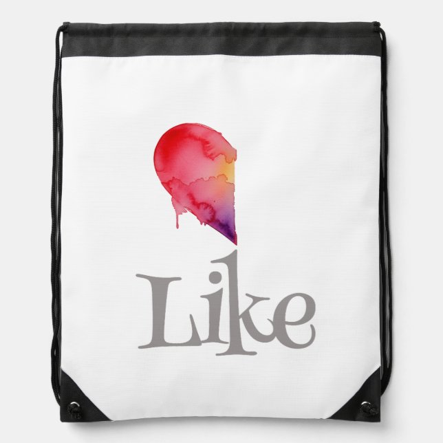 Like - half heart drawstring bag (Front)