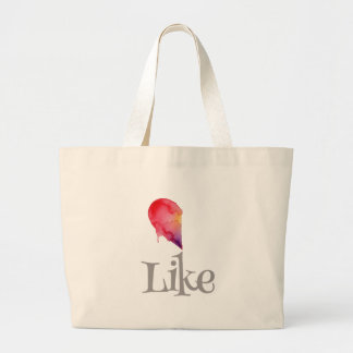 Like - half heart large tote bag