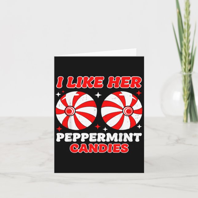 Like His Candy Cane Her Peppermint Candies Christm Card (Front)