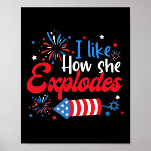Like How She Explodes Fireworks Funny Couple 4th O Poster