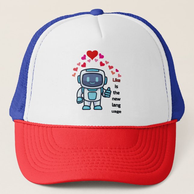 like is a new language trucker hat (Front)
